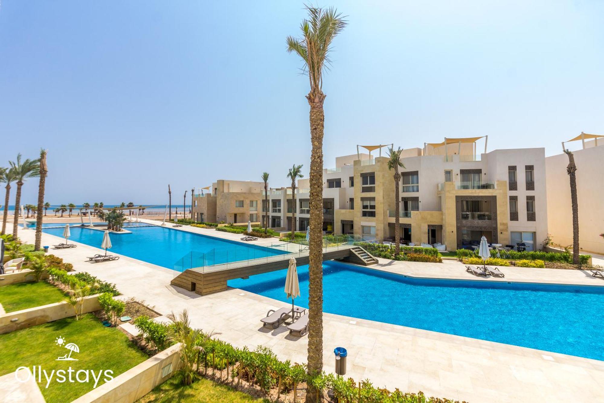 Ollystays Mangroovy Seaview 1Br Beach And Pool Free Access Hurghada Bagian luar foto